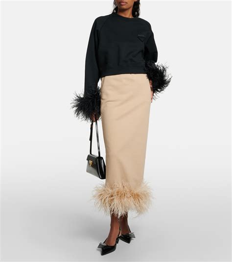 prada skirt feather|prada denim skirt.